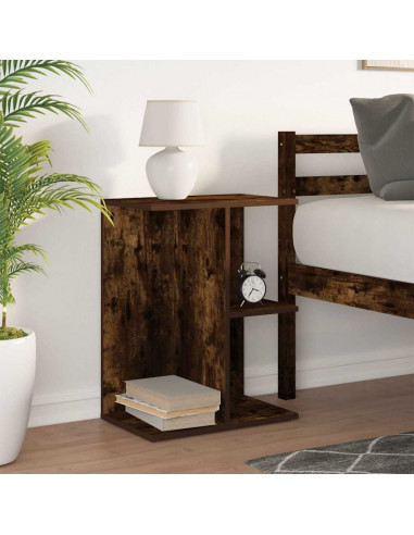 Comodino Rovere Fumo 46,5x29x61 cm in Legno Multistrato
