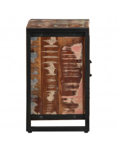 Comodino Multicolore 40x30x51 cm in Legno Massello Recupero