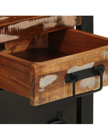 Comodino Multicolore 40x30x50 cm in Legno Massello Recupero