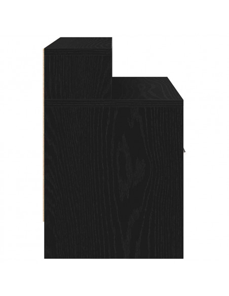 Comodino con Cassetto Rovere Nero 51x31x47 cm