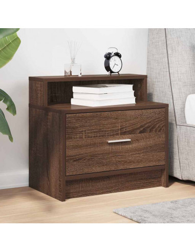 Comodino con Cassetto Rovere Marrone 51x31x47 cm