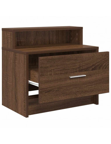 Comodino con Cassetto Rovere Marrone 51x31x47 cm
