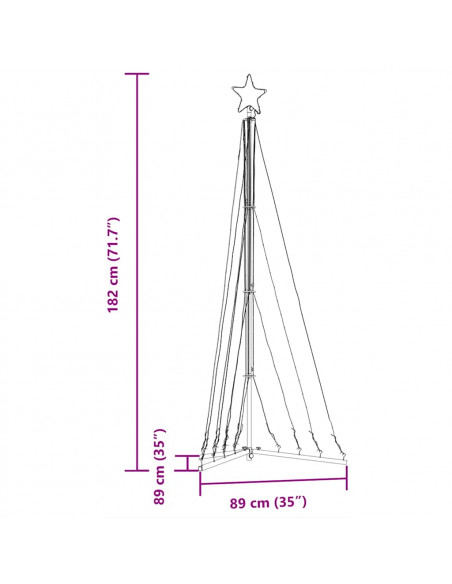 Illuminazione per Albero di Natale 339 LED Bianco Caldo 182 cm