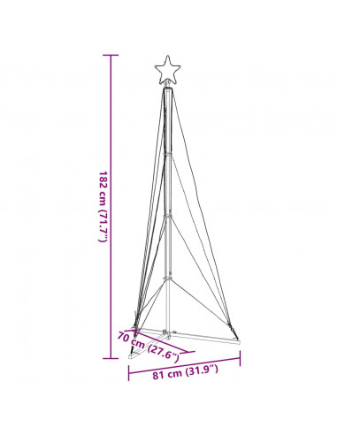 Illuminazione per Albero di Natale 363 LED Bianco Freddo 182 cm