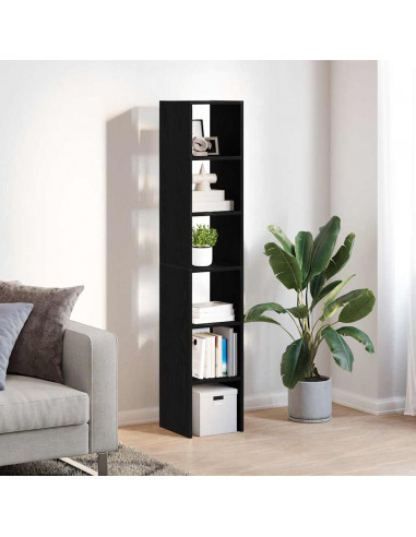 Librerie 2 pz Impilabili Rovere Nero 30x30x80 cm in Truciolato