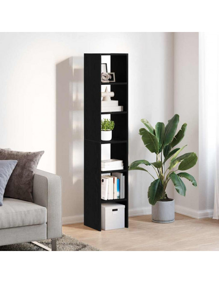 Librerie 2 pz Impilabili Rovere Nero 30x30x80 cm in Truciolato