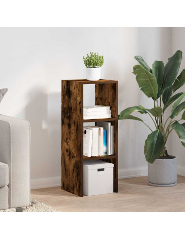 Libreria Impilabili Rovere Fumo 30x30x80 cm Legno Multistrato