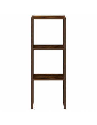 Libreria Impilabili Rovere Fumo 30x30x80 cm Legno Multistrato