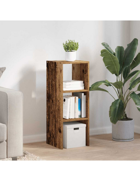 Libreria Impilabili Legno Antico 30x30x80 cm Legno Multistrato