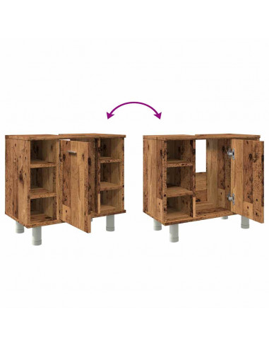 Mobile da Bagno Legno Antico 60x32x53,5 cm in Legno Multistrato