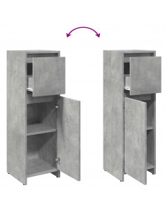 Mobile da Bagno Grigio Cemento 30x30x95 cm in Legno Multistrato