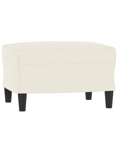 Poltrona con Poggiapiedi Crema 60 cm in Velluto