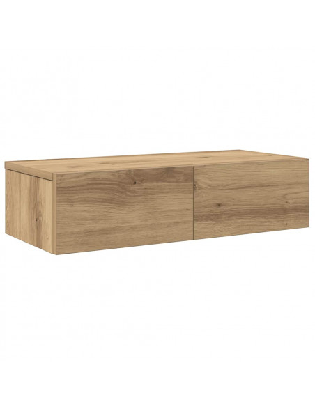 Scaffale a Parete con Cassetti Rovere 60x26,5x15 cm Truciolato