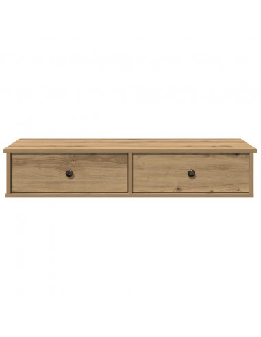 Scaffale a Parete con Cassetti Rovere 100x37,5x19 cm Truciolato