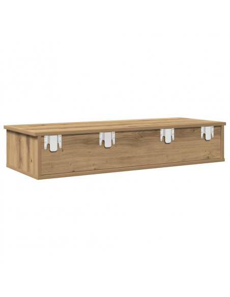 Scaffale a Parete con Cassetti Rovere 100x37,5x19 cm Truciolato