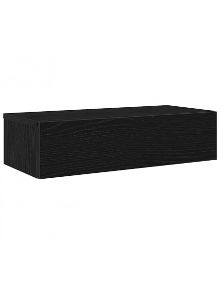 Scaffale a Parete con Cassetti Nero 60x26,5x15 cm in Truciolato