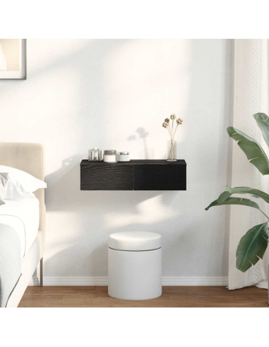 Scaffale a Parete con Cassetti Nero 60x26,5x15 cm in Truciolato