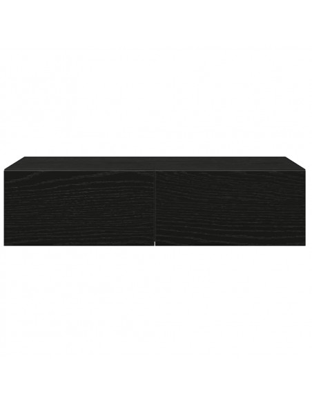 Scaffale a Parete con Cassetti Nero 60x26,5x15 cm in Truciolato