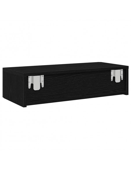Scaffale a Parete con Cassetti Nero 60x26,5x15 cm in Truciolato