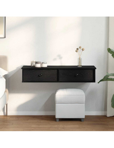 Scaffale a Parete con Cassetti Nero 100x37,5x19cm in Truciolato