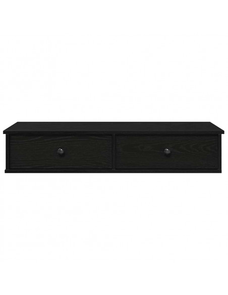 Scaffale a Parete con Cassetti Nero 100x37,5x19cm in Truciolato
