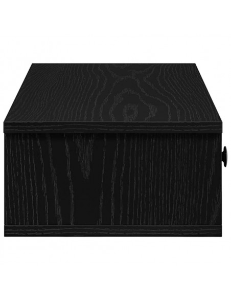 Scaffale a Parete con Cassetti Nero 100x37,5x19cm in Truciolato