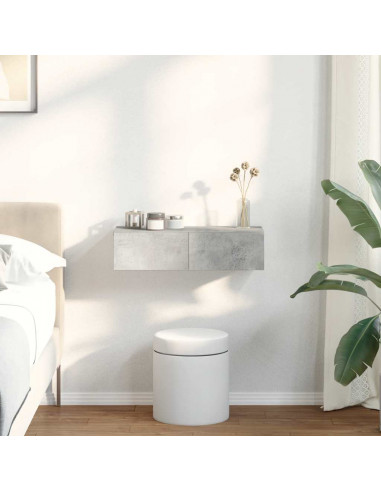 Scaffale a Parete con Cassetti Grigio 60x26,5x15 cm Truciolato