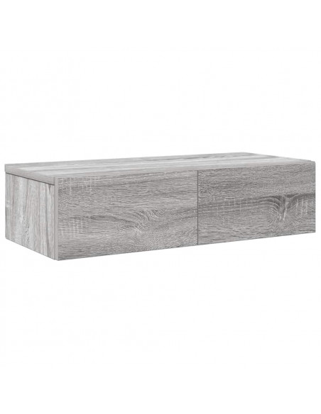 Scaffale a Parete con Cassetti Grigio 60x26,5x15 cm Truciolato