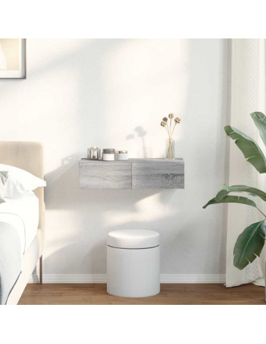 Scaffale a Parete con Cassetti Grigio 60x26,5x15 cm Truciolato