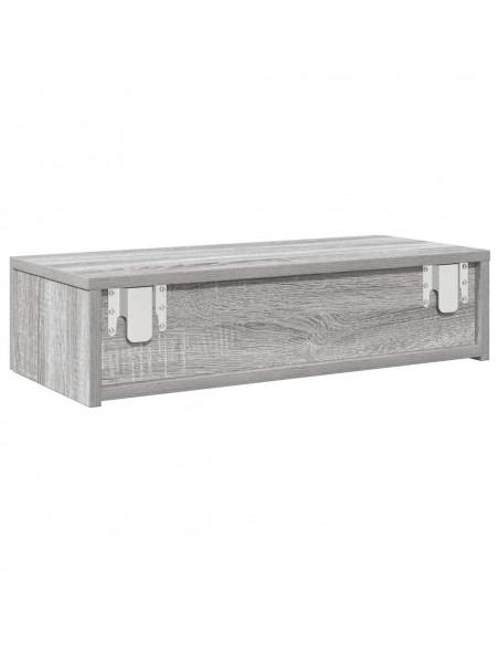 Scaffale a Parete con Cassetti Grigio 60x26,5x15 cm Truciolato