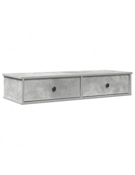 Scaffale a Parete con Cassetti Grigio 100x37,5x19 cm Truciolato