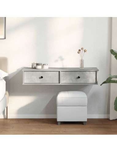 Scaffale a Parete con Cassetti Grigio 100x37,5x19 cm Truciolato