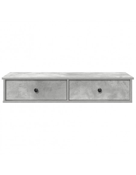Scaffale a Parete con Cassetti Grigio 100x37,5x19 cm Truciolato