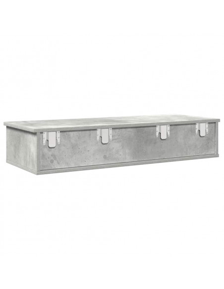 Scaffale a Parete con Cassetti Grigio 100x37,5x19 cm Truciolato