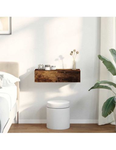 Scaffale a Parete con Cassetti Fumo 60x26,5x15 cm in Truciolato