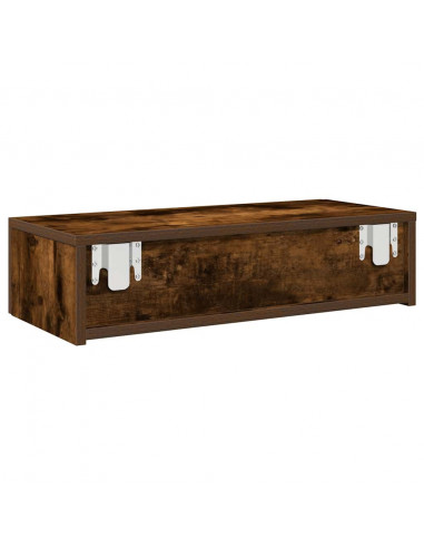 Scaffale a Parete con Cassetti Fumo 60x26,5x15 cm in Truciolato