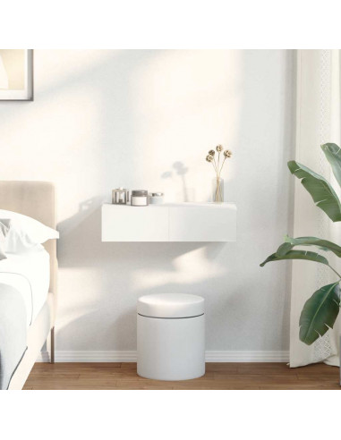 Scaffale a Parete con Cassetti Bianco 60x26,5x15 cm Truciolato