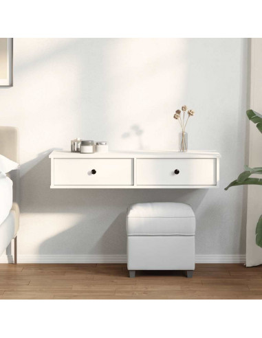 Scaffale a Parete con Cassetti Bianco 100x37,5x19 cm Truciolato