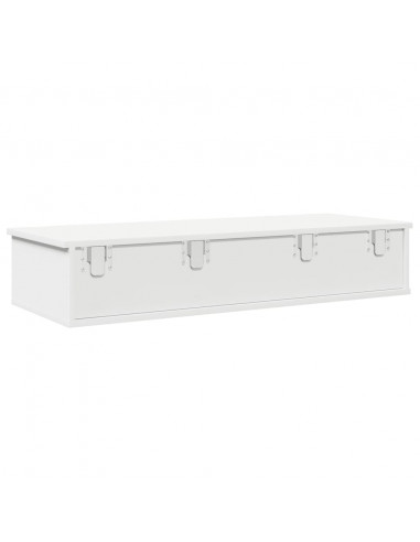 Scaffale a Parete con Cassetti Bianco 100x37,5x19 cm Truciolato