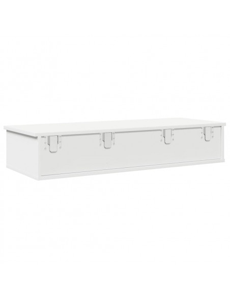 Scaffale a Parete con Cassetti Bianco 100x37,5x19 cm Truciolato