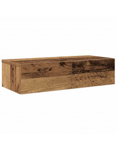 Scaffale a Parete con Cassetti Antico 60x26,5x15 cm Truciolato