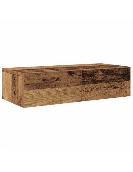 Scaffale a Parete con Cassetti Antico 60x26,5x15 cm Truciolato