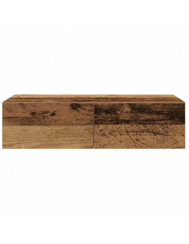 Scaffale a Parete con Cassetti Antico 60x26,5x15 cm Truciolato