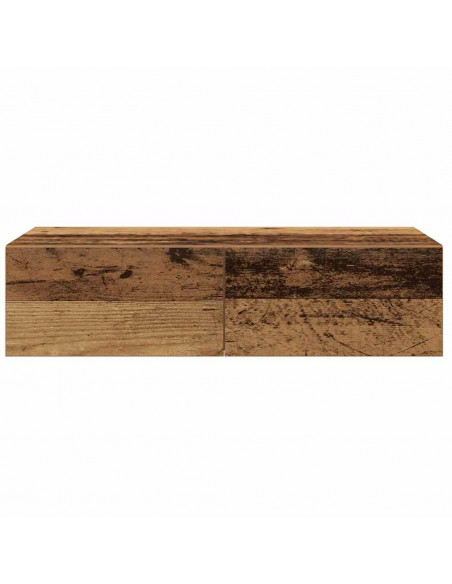 Scaffale a Parete con Cassetti Antico 60x26,5x15 cm Truciolato