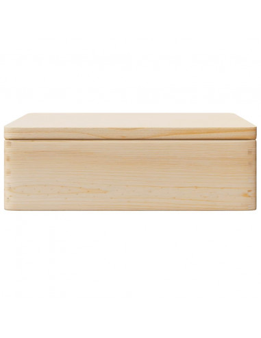 Scatola in Legno con Coperchio&Manici 40x30x13 cm Legno di Pino