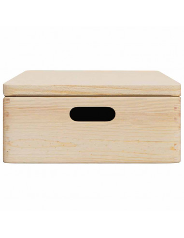 Scatola in Legno con Coperchio&Manici 40x30x13 cm Legno di Pino