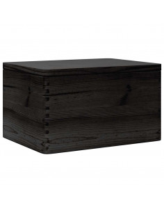 Scatola in Legno con Coperchio Nero 40x30x23cm in Legno di Pino