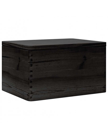 Scatola in Legno con Coperchio Nero 40x30x23cm in Legno di Pino