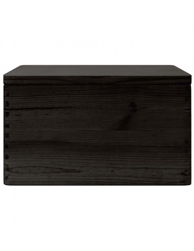 Scatola in Legno con Coperchio Nero 40x30x23cm in Legno di Pino