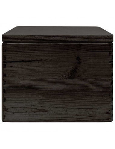 Scatola in Legno con Coperchio Nero 40x30x23cm in Legno di Pino
